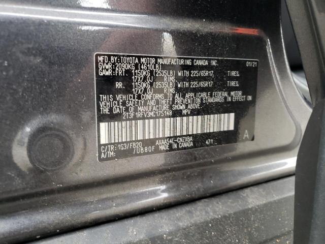 Photo 10 from auction – 2021 TOYOTA RAV4 LE with VIN 2T3F1RFV3MC175148