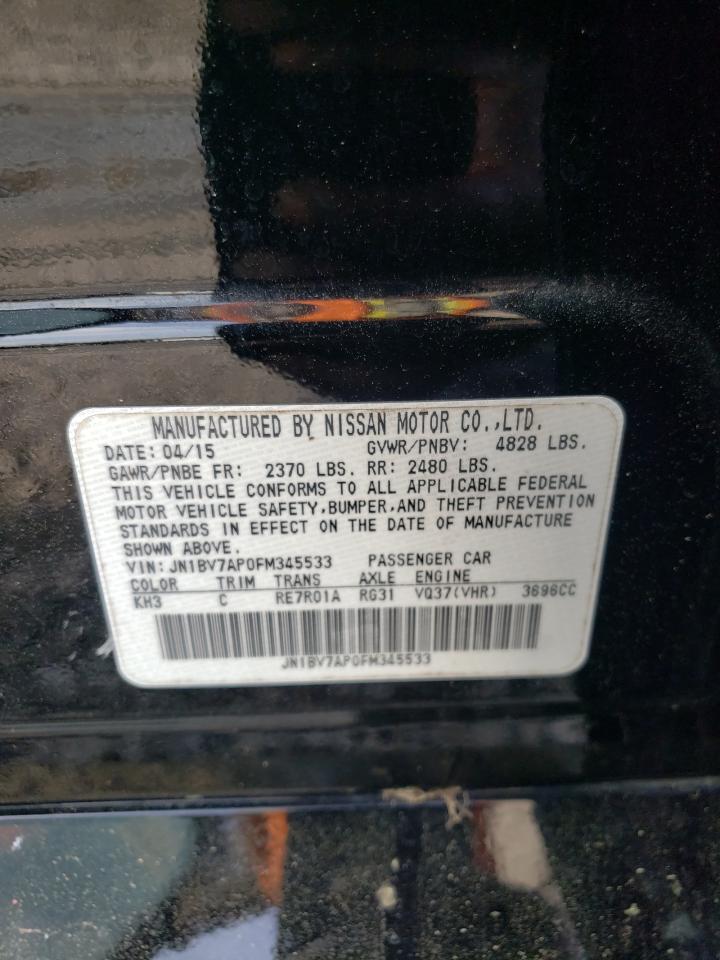Photo 10 from auction – 2015 INFINITI Q50 BASE with VIN JN1BV7AP0FM345533