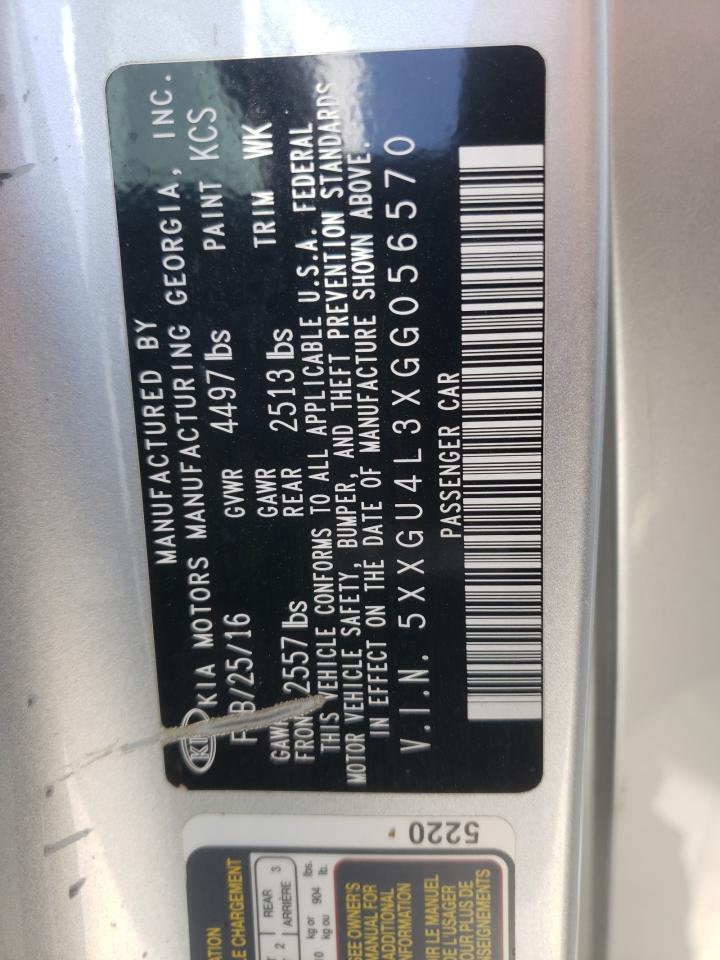Photo 11 from auction – 2016 KIA OPTIMA EX with VIN 5XXGU4L3XGG056570
