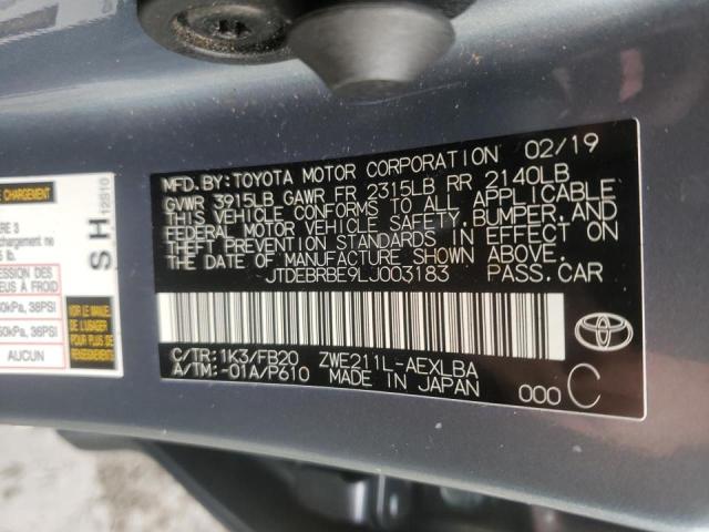 Photo 10 from auction – 2020 TOYOTA COROLLA LE with VIN JTDEBRBE9LJ003183