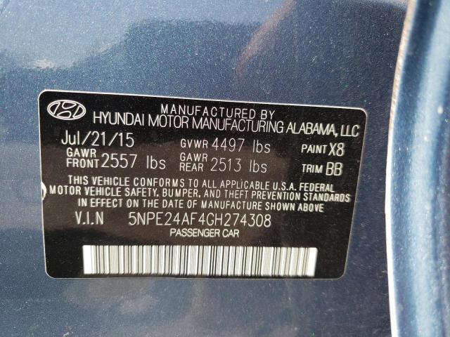 Photo 10 from auction – 2016 HYUNDAI SONATA SE with VIN 5NPE24AF4GH274308