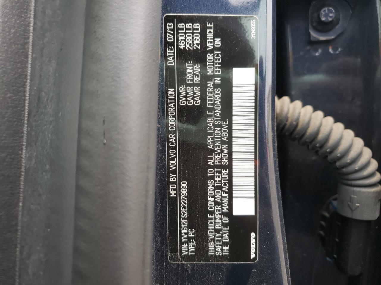 Photo 10 from auction – 2014 VOLVO S60 T5 with VIN YV1612FS2E2279890