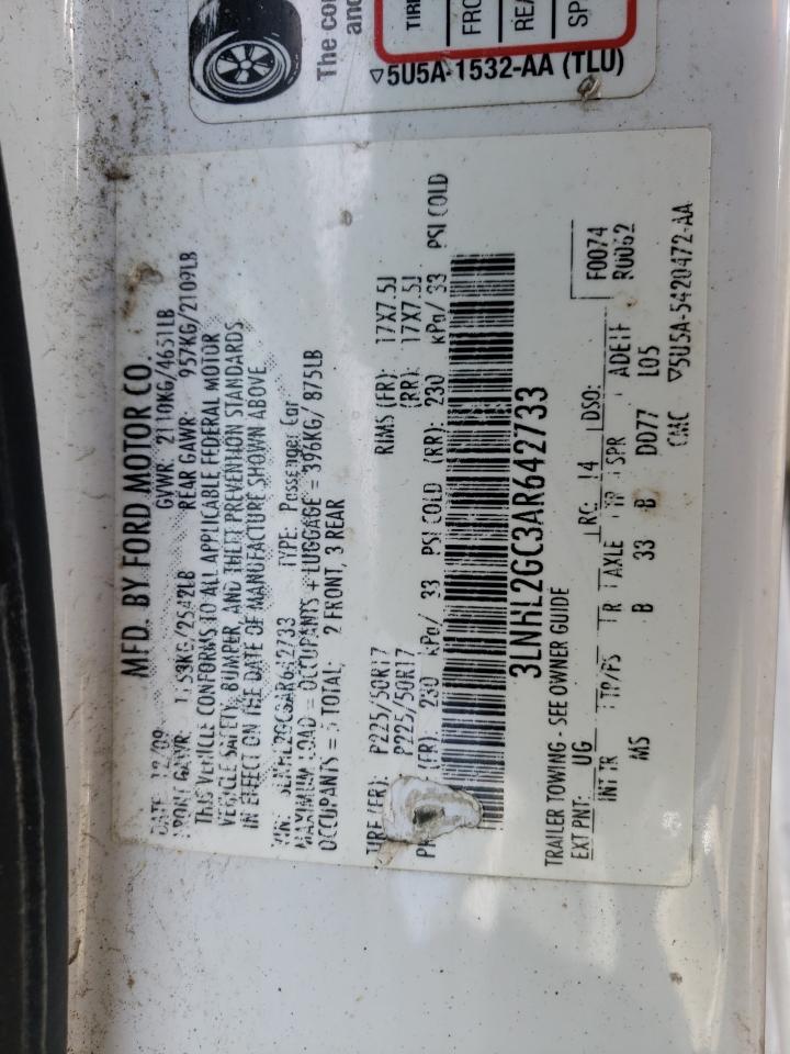 Photo 10 from auction – 2010 LINCOLN MKZ with VIN 3LNHL2GC3AR642733