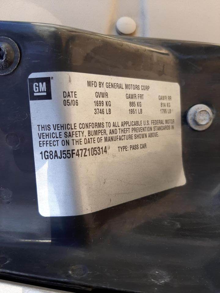 Photo 10 from auction – 2007 SATURN ION LEVEL with VIN 1G8AJ55F47Z105314