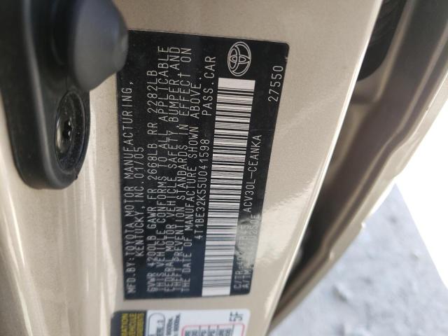 Photo 10 from auction – 2005 TOYOTA CAMRY LE with VIN 4T1BE32K55U041598