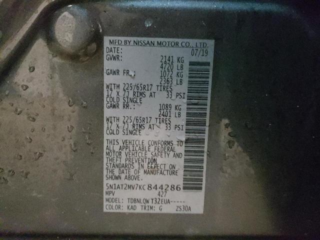 Photo 10 from auction – 2019 NISSAN ROGUE S with VIN 5N1AT2MV7KC844286
