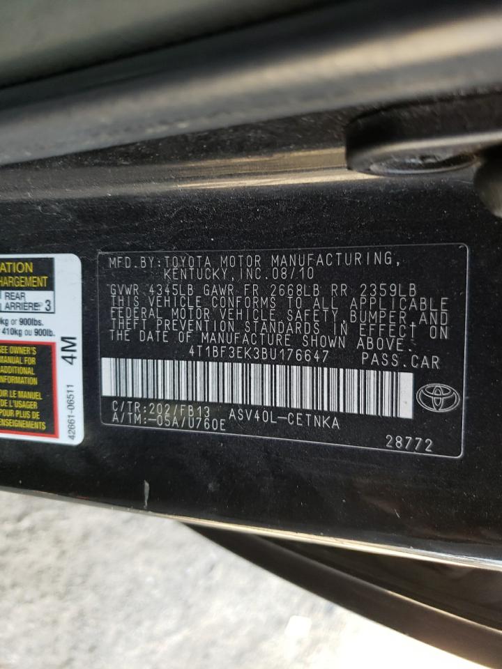 Photo 10 from auction – 2011 TOYOTA CAMRY BASE with VIN 4T1BF3EK3BU176647