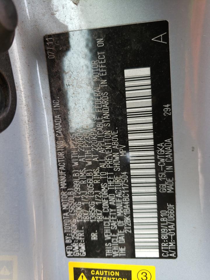 Photo 10 from auction – 2011 LEXUS RX 350 with VIN 2T2BK1BA4BC117504