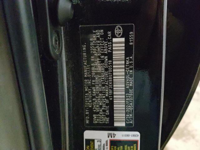 Photo 10 from auction – 2011 TOYOTA CAMRY BASE with VIN 4T1BF3EK6BU700518
