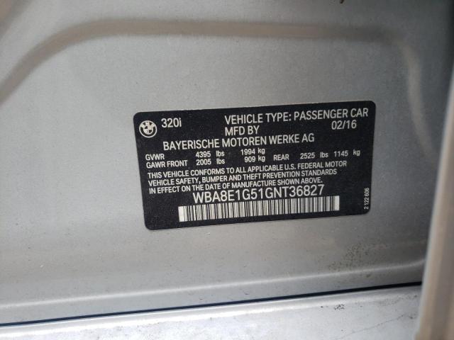 Photo 10 from auction – 2016 BMW 320 I with VIN WBA8E1G51GNT36827