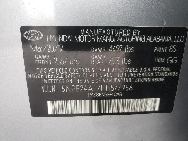 Photo 10 from auction – 2017 HYUNDAI SONATA SE with VIN 5NPE24AF7HH577956