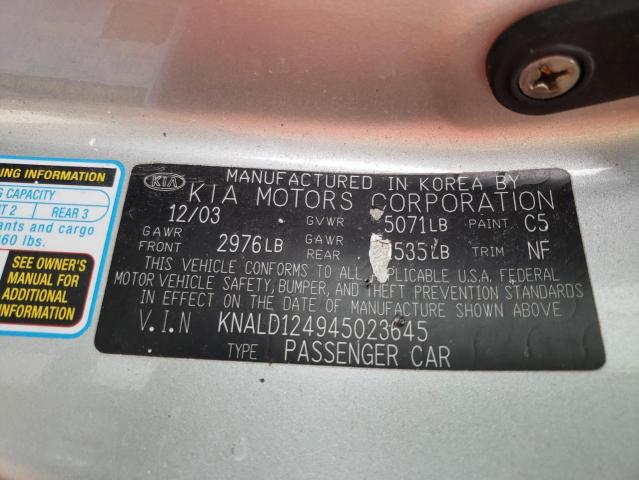 Photo 10 from auction – 2004 KIA AMANTI with VIN KNALD124945023645