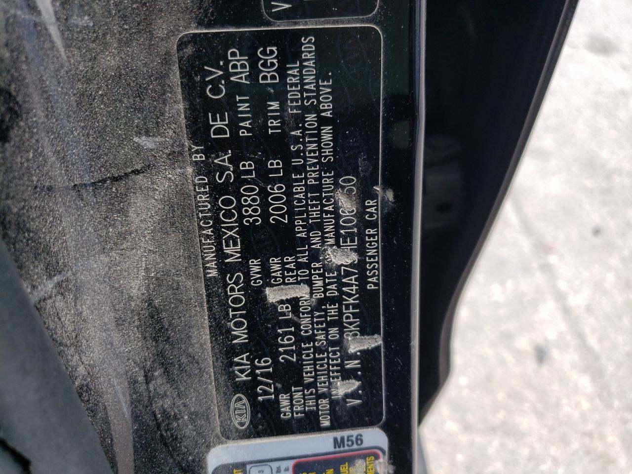 Photo 10 from auction – 2017 KIA FORTE LX with VIN 3KPFK4A79HE106750