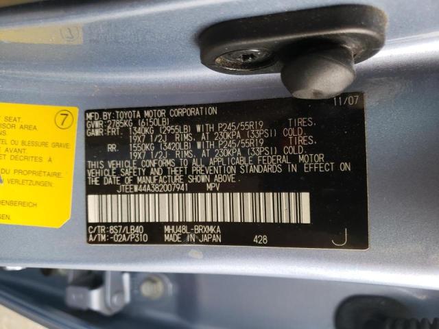 Photo 10 from auction – 2008 TOYOTA HIGHLANDER with VIN JTEEW44A382007941