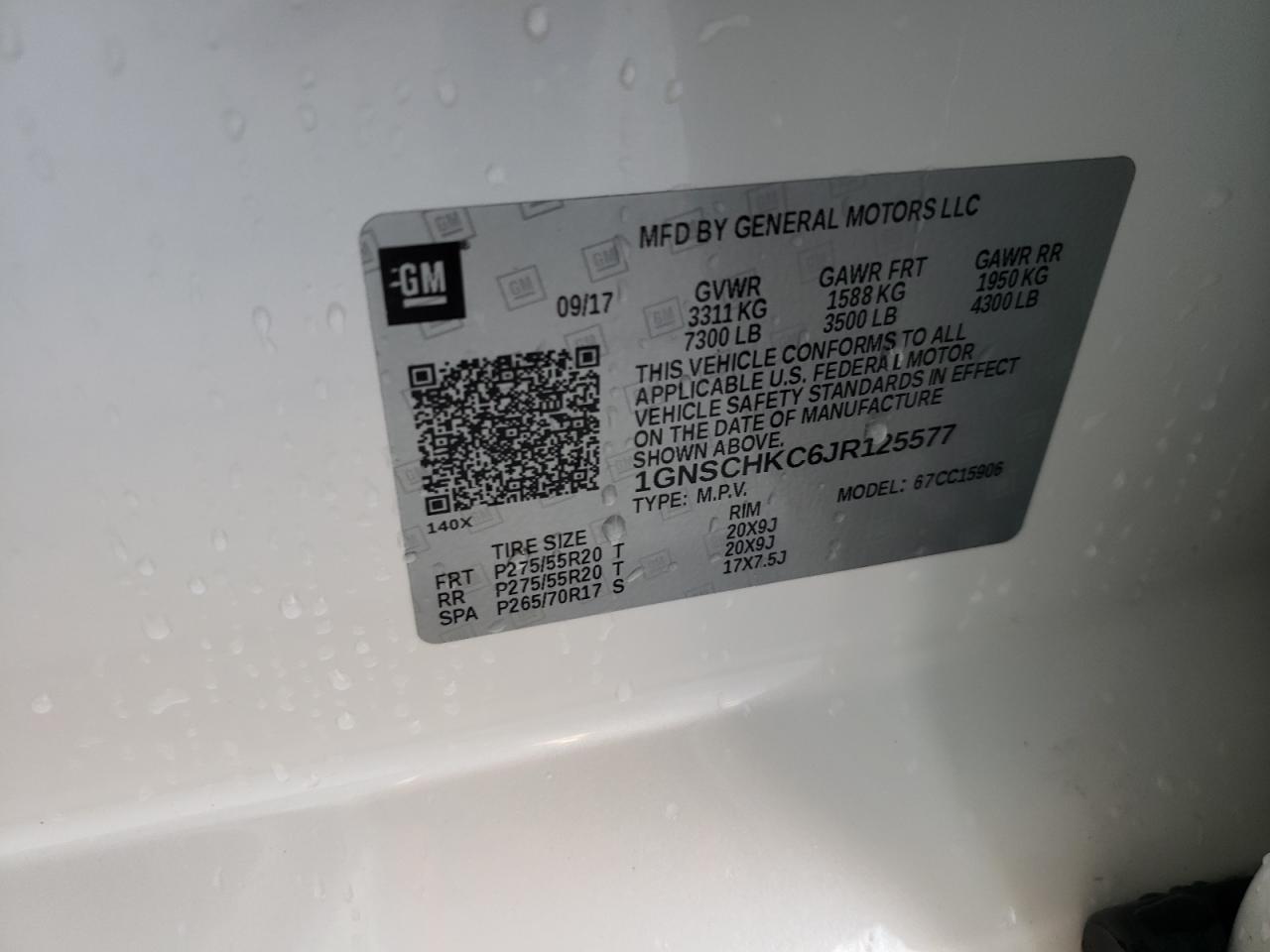 Photo 10 from auction – 2018 CHEVROLET SUBURBAN C with VIN 1GNSCHKC6JR125577