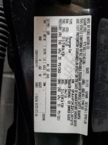 Photo 10 from auction – 2012 FORD FOCUS SE with VIN 1FAHP3K22CL301215