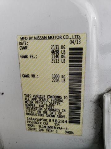 Photo 10 from auction – 2013 NISSAN MAXIMA S with VIN 1N4AA5AP3DC838284