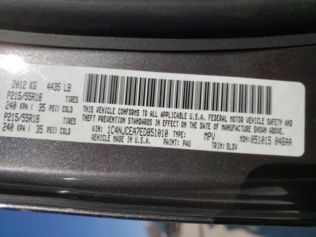 Photo 10 from auction – 2014 JEEP COMPASS LA with VIN 1C4NJCEA7ED851010