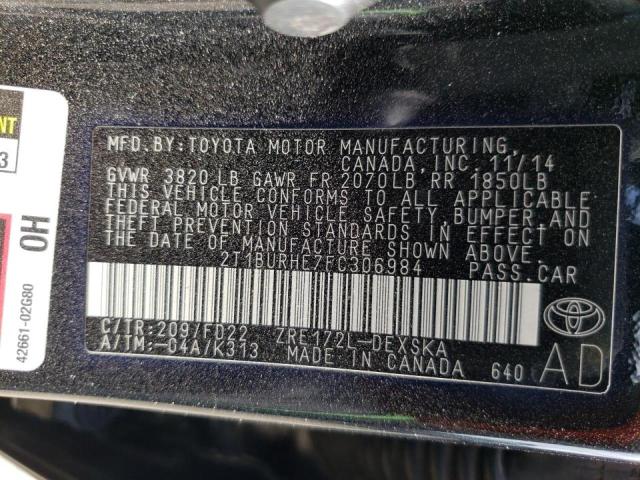 Photo 10 from auction – 2015 TOYOTA COROLLA L with VIN 2T1BURHE7FC306984
