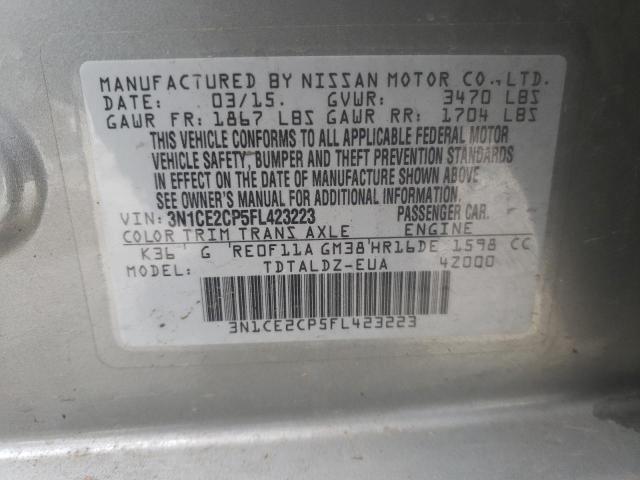 Photo 10 from auction – 2015 NISSAN VERSA with VIN 3N1CE2CP5FL423223