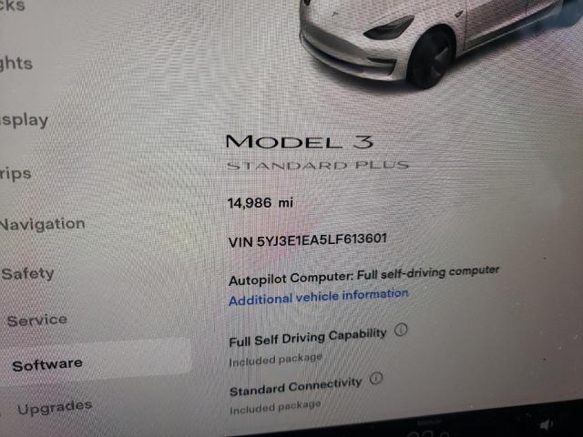 Photo 8 from auction – 2020 TESLA MODEL 3 with VIN 5YJ3E1EA5LF613601