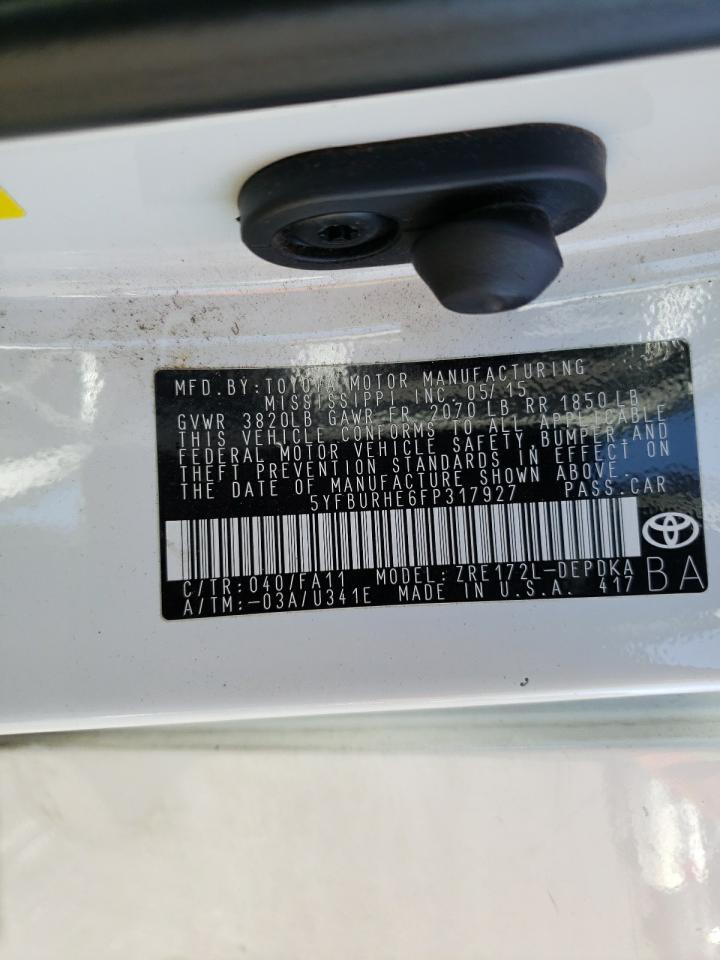 Photo 10 from auction – 2015 TOYOTA COROLLA L with VIN 5YFBURHE6FP317927