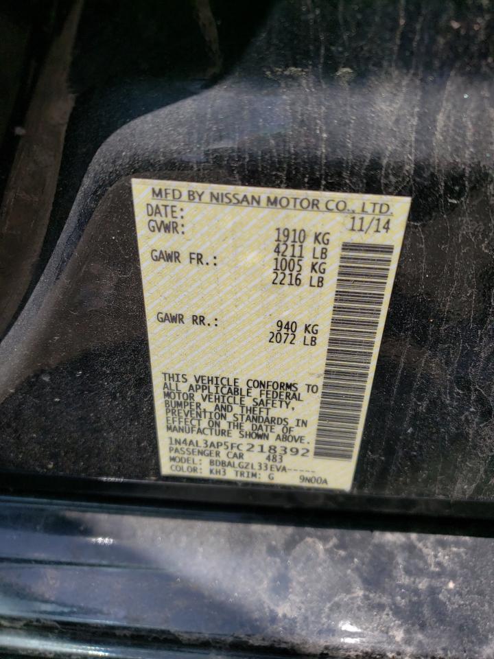 Photo 10 from auction – 2015 NISSAN ALTIMA 2.5 with VIN 1N4AL3AP5FC218392