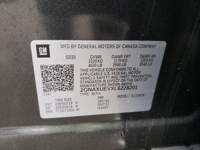 Photo 10 from auction – 2020 CHEVROLET EQUINOX LT with VIN 2GNAXUEVXL6228201