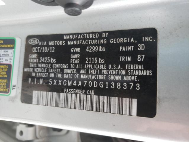 Photo 10 from auction – 2013 KIA OPTIMA LX with VIN 5XXGM4A70DG138373