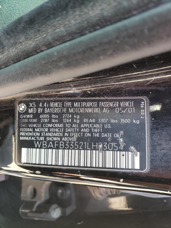 Photo 10 from auction – 2001 BMW X5 4.4I with VIN WBAFB33521LH23054
