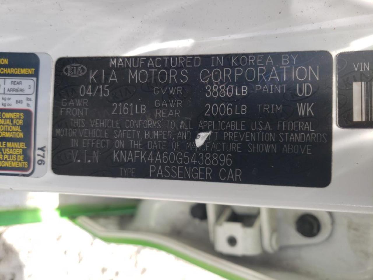 Photo 10 from auction – 2016 KIA FORTE LX with VIN KNAFK4A60G5438896