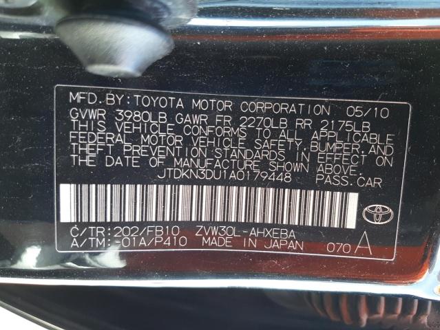 Photo 10 from auction – 2010 TOYOTA PRIUS with VIN JTDKN3DU1A0179448