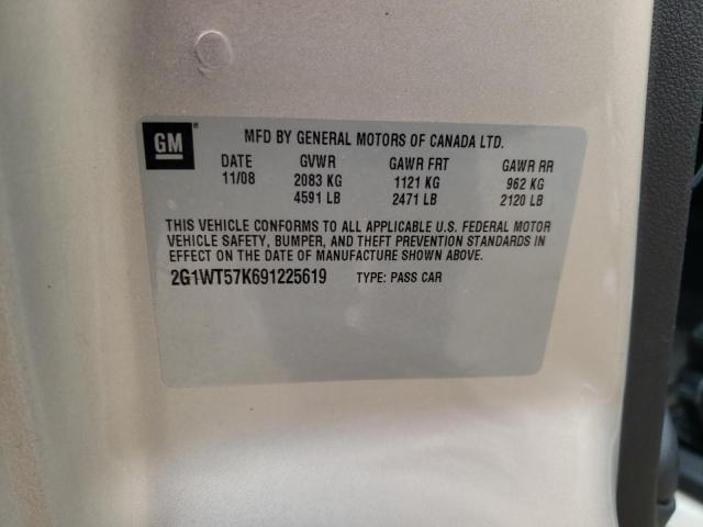 Photo 10 from auction – 2009 CHEVROLET IMPALA 1LT with VIN 2G1WT57K691225619