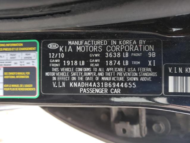 Photo 10 from auction – 2011 KIA RIO BASE with VIN KNADH4A31B6944655