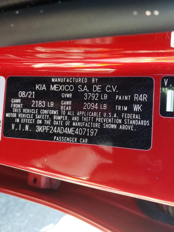 Photo 10 from auction – 2021 KIA FORTE FE with VIN 3KPF24AD4ME407197