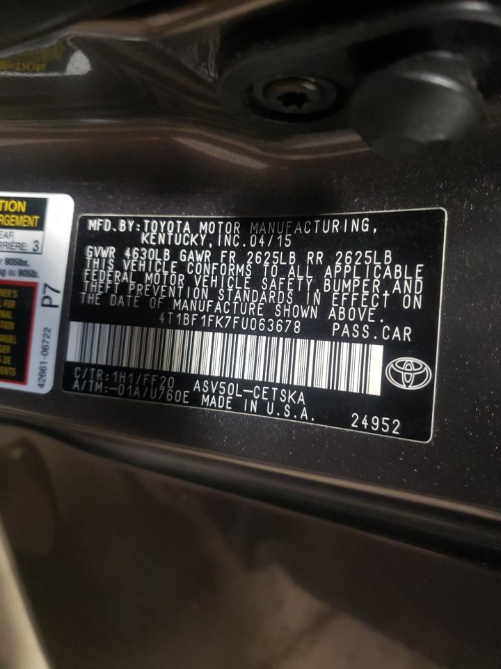 Photo 10 from auction – 2015 TOYOTA CAMRY LE with VIN 4T1BF1FK7FU063678
