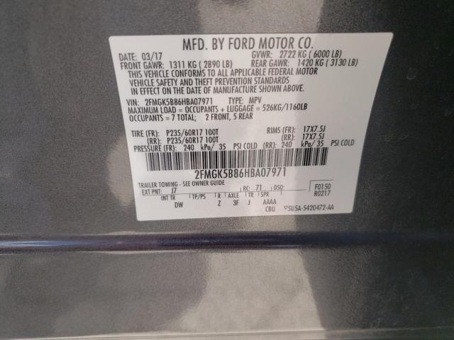 Photo 10 from auction – 2017 FORD FLEX SE with VIN 2FMGK5B86HBA07971