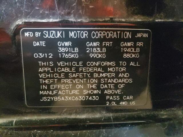 Photo 10 from auction – 2012 SUZUKI SX4 with VIN JS2YB5A3XC6307430