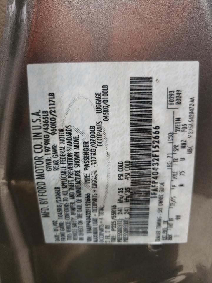 Zdjęcie 10 z aukcji – 2002 FORD MUSTANG z VIN 1FAFP40432F152666