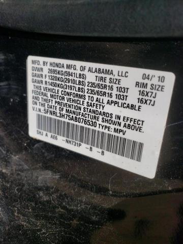 Photo 10 from auction – 2010 HONDA ODYSSEY EX with VIN 5FNRL3H75AB076530