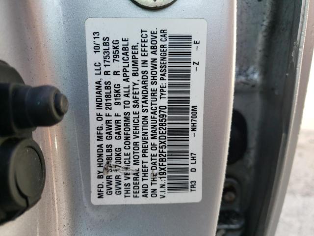 Zdjęcie 10 z aukcji – 2013 HONDA CIVIC z VIN 19XFB2F5XDE285970