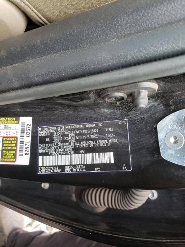 Photo 10 from auction – 2017 TOYOTA SEQUOIA PL with VIN 5TDDW5G19HS148796