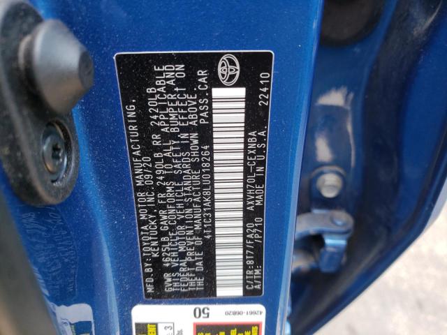 Photo 10 from auction – 2020 TOYOTA CAMRY LE with VIN 4T1C31AK8LU018264