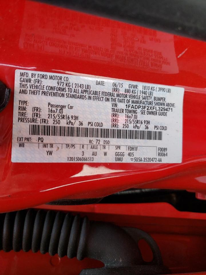 Photo 10 from auction – 2015 FORD FOCUS SE with VIN 1FADP3F2XFL329471