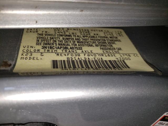 Photo 10 from auction – 2011 NISSAN VERSA S with VIN 3N1BC1AP3BL407532