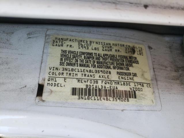Photo 10 from auction – 2008 NISSAN VERSA S with VIN 3N1BC11E48L359028