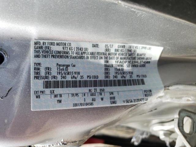 Photo 10 from auction – 2017 FORD FOCUS S with VIN 1FADP3E23HL274589