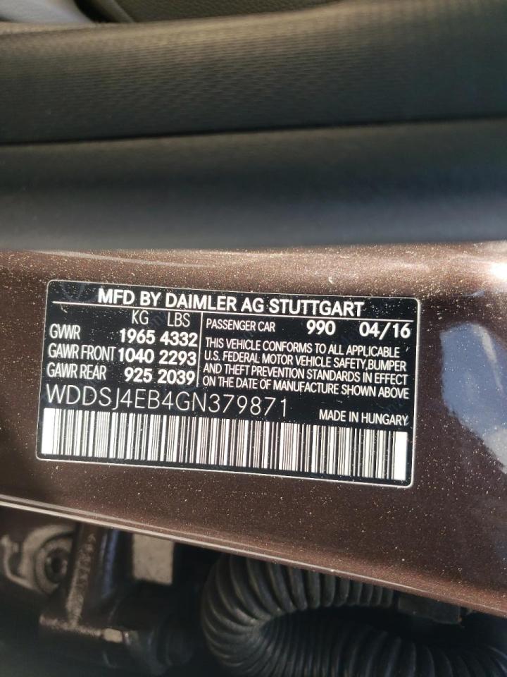 Photo 10 from auction – 2016 MERCEDES-BENZ CLA 250 with VIN WDDSJ4EB4GN379871