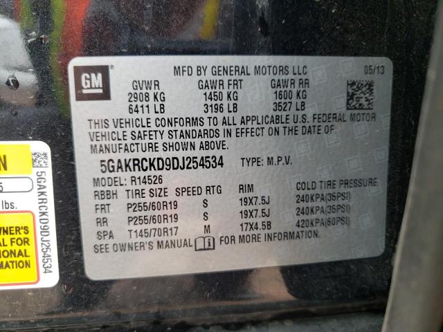Photo 10 from auction – 2013 BUICK ENCLAVE with VIN 5GAKRCKD9DJ254534