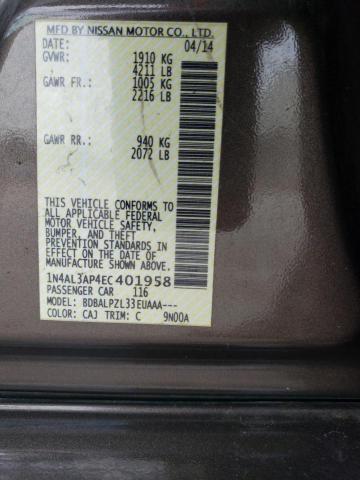 Photo 10 from auction – 2014 NISSAN ALTIMA 2.5 with VIN 1N4AL3AP4EC401958